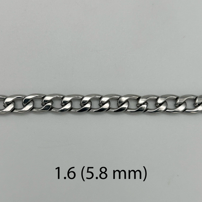 CHS-103 Curb Link Chain - Stainless Steel - Silver