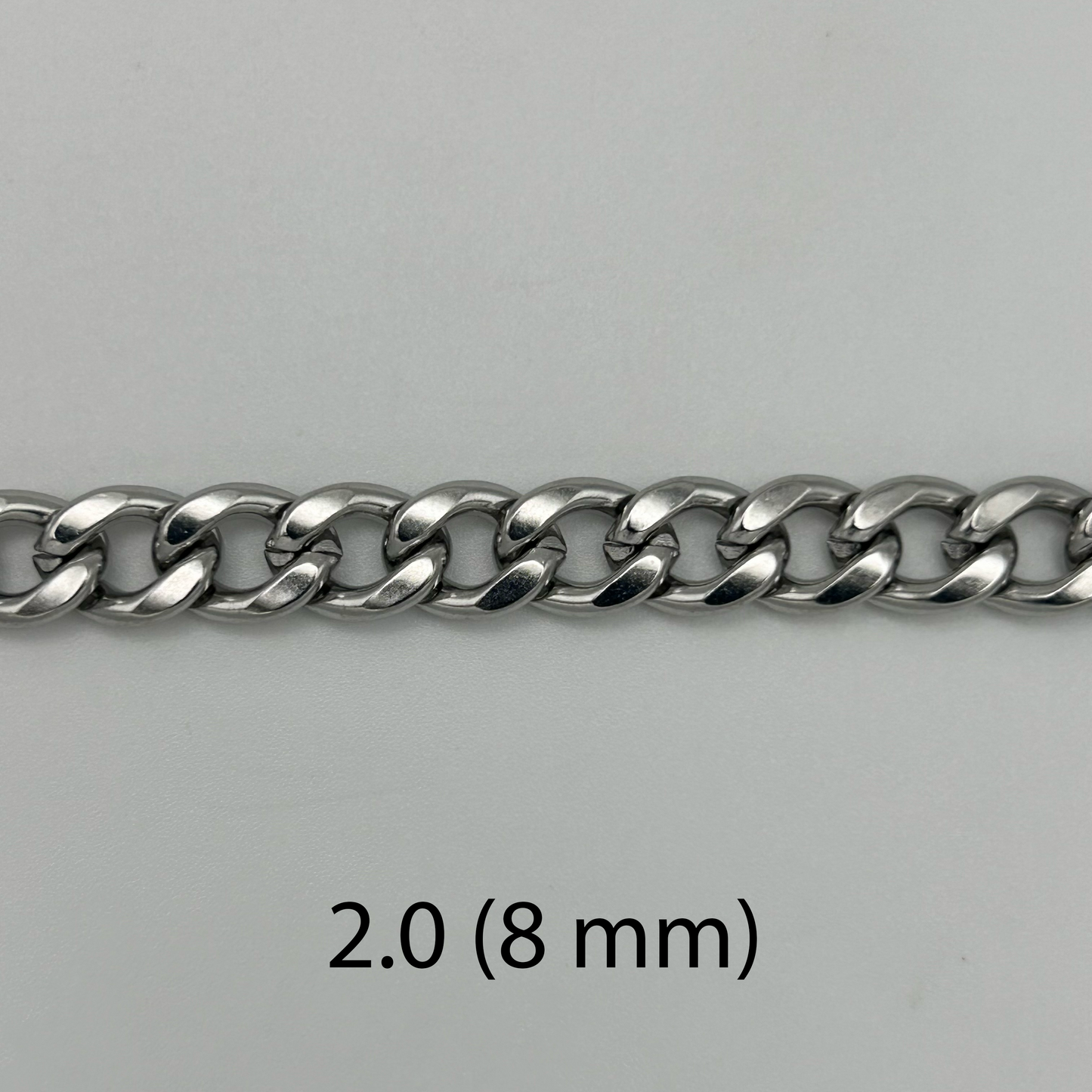 CHS-103 Curb Link Chain - Stainless Steel - Silver