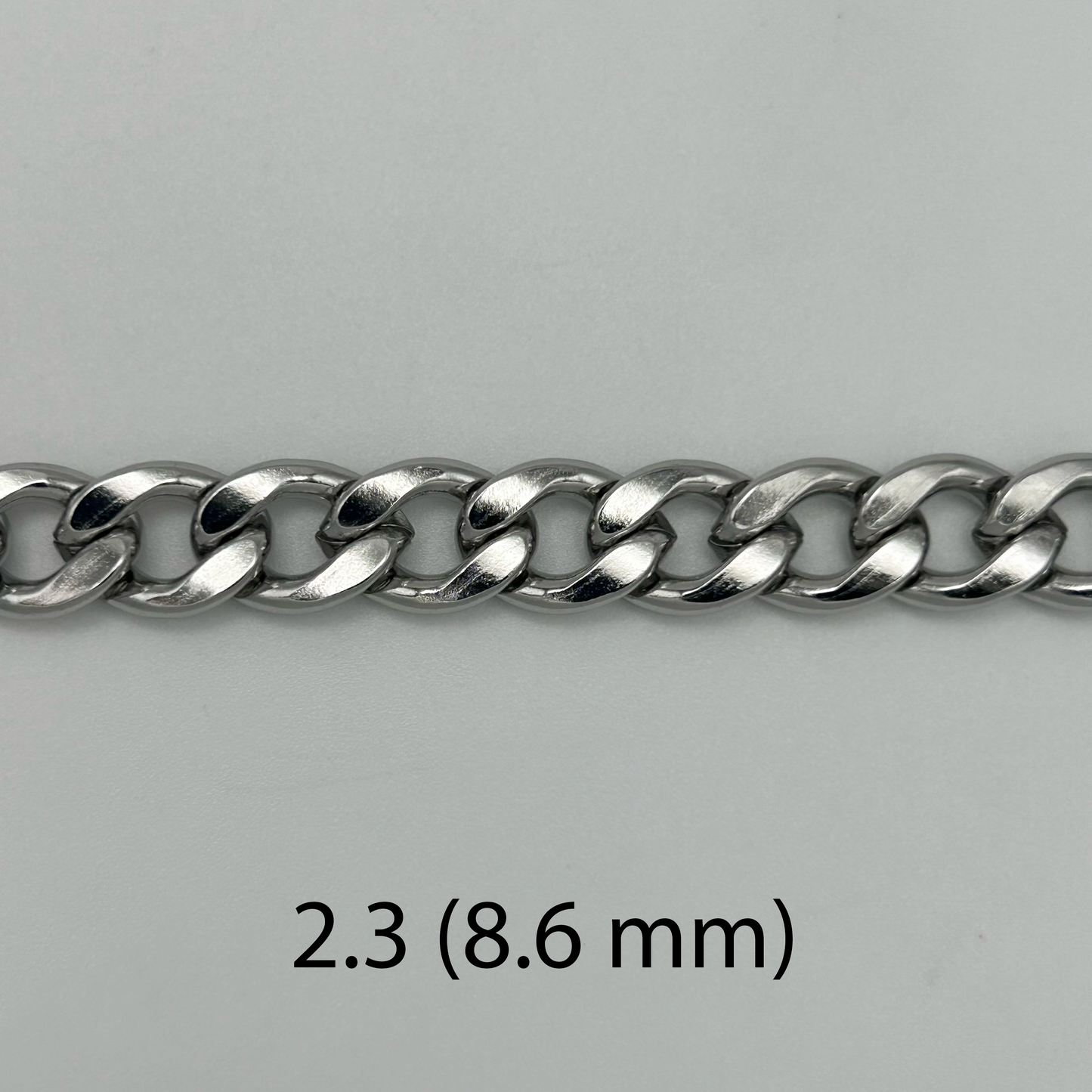 CHS-103 Curb Link Chain - Stainless Steel - Silver