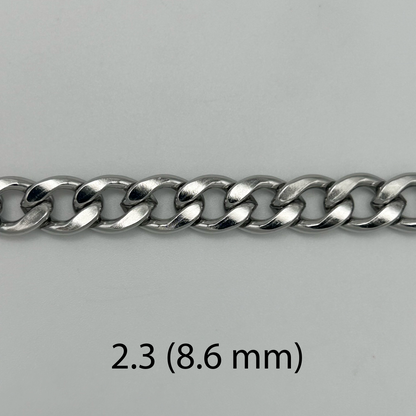 CHS-103 Curb Link Chain - Stainless Steel - Silver