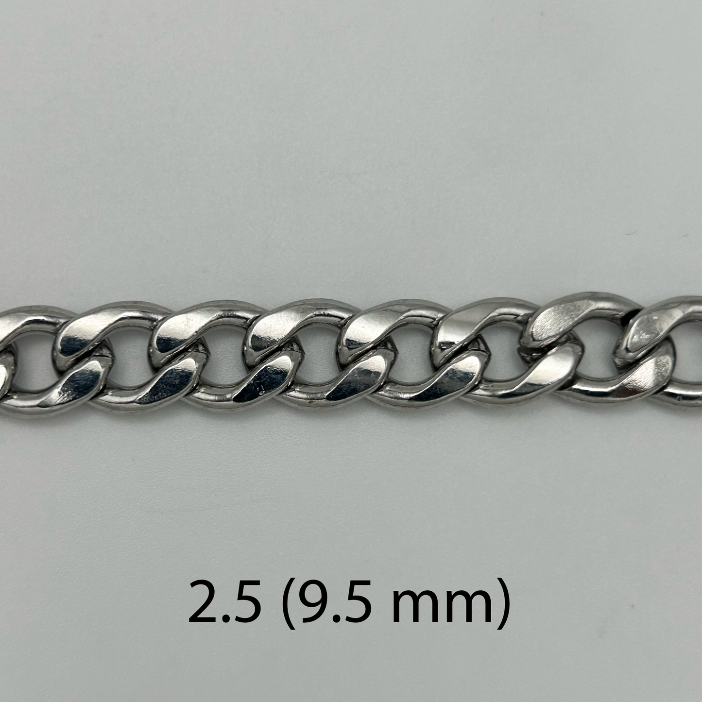 CHS-103 Curb Link Chain - Stainless Steel - Silver