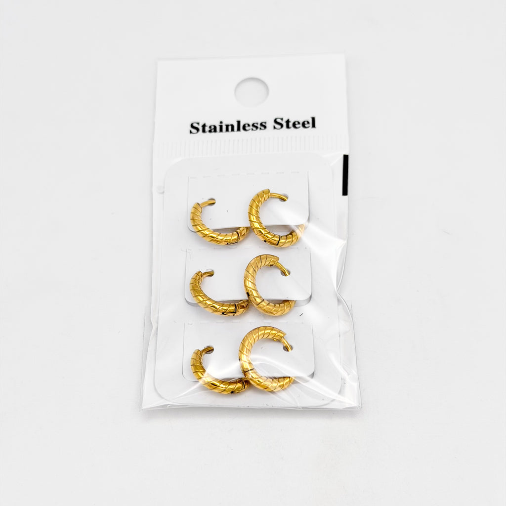 Huggie Earrings - Stainless Steel - HES-1222