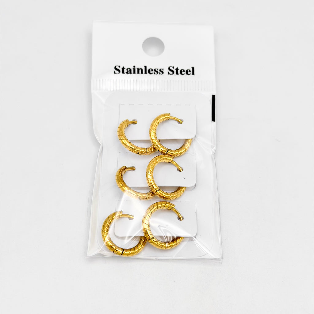 Huggie Earrings - Stainless Steel - HES-1222
