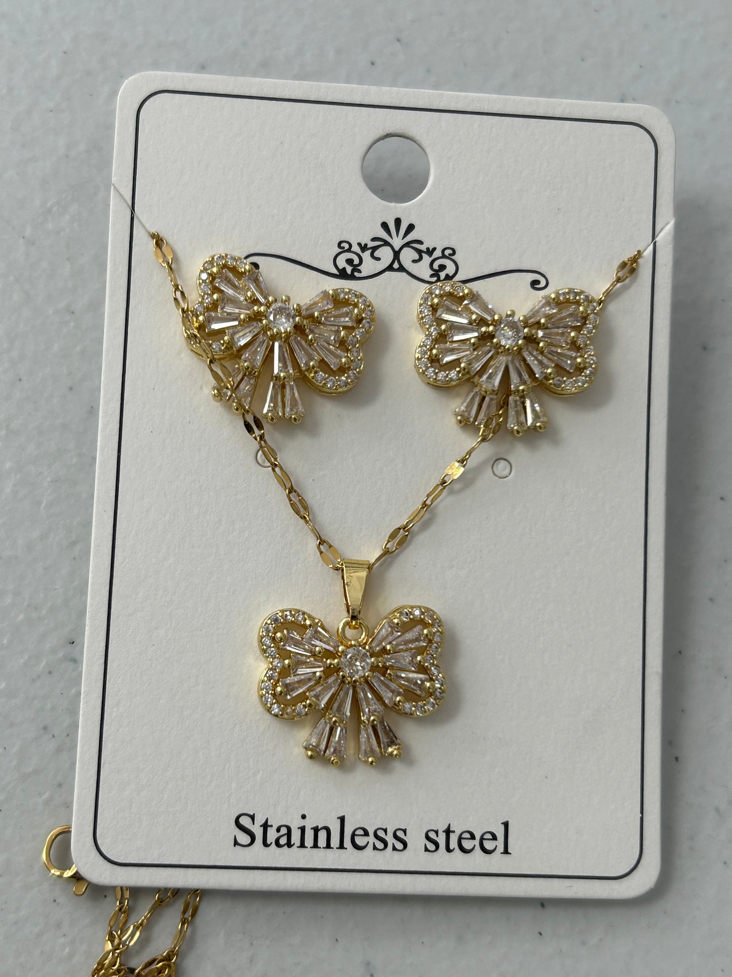 Set - Necklace and Earring - Gold Plated - SNEG-1008