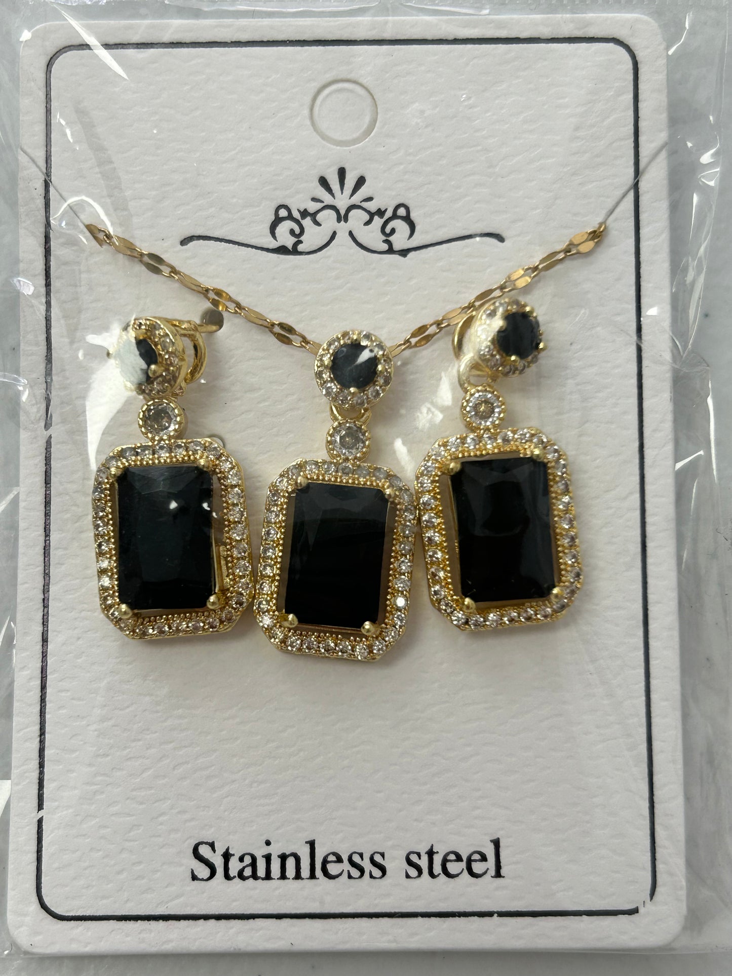 Set - Necklace and Earring - Gold Plated - SNEG-1011