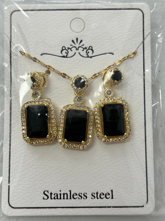 Set - Necklace and Earring - Gold Plated - SNEG-1011