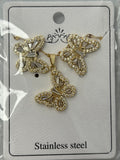 Set - Necklace and Earring - Gold Plated - SNEG-1014