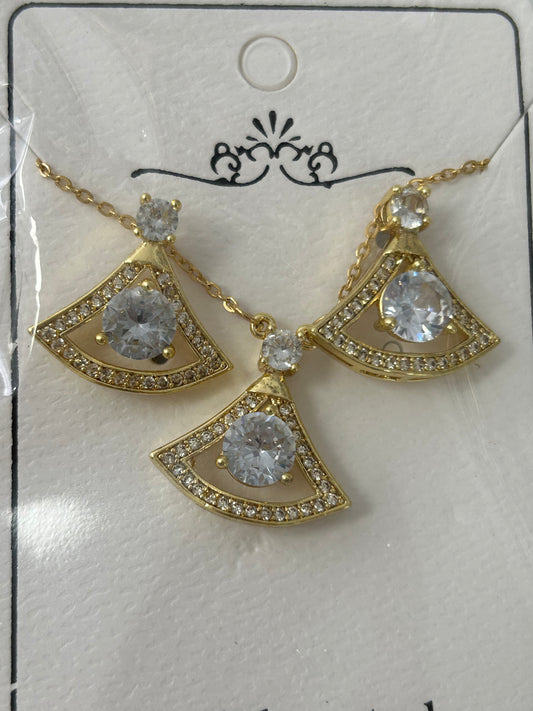 Set - Necklace and Earring - Gold Plated - SNEG-1021