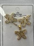 Set - Necklace and Earring - Gold Plated - SNEG-1022
