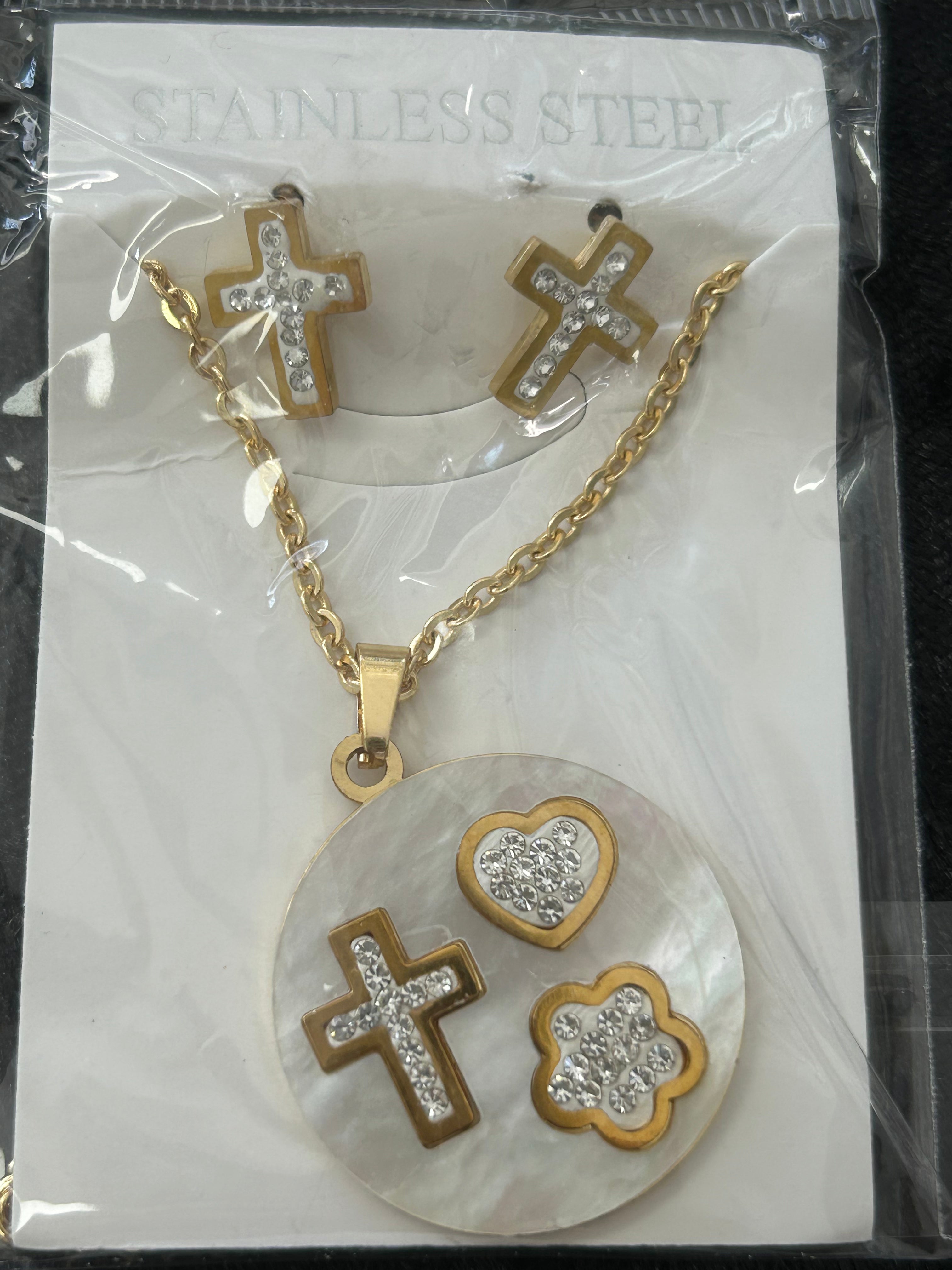Set - Necklace and Earring - Gold Plated - SNEG-1052