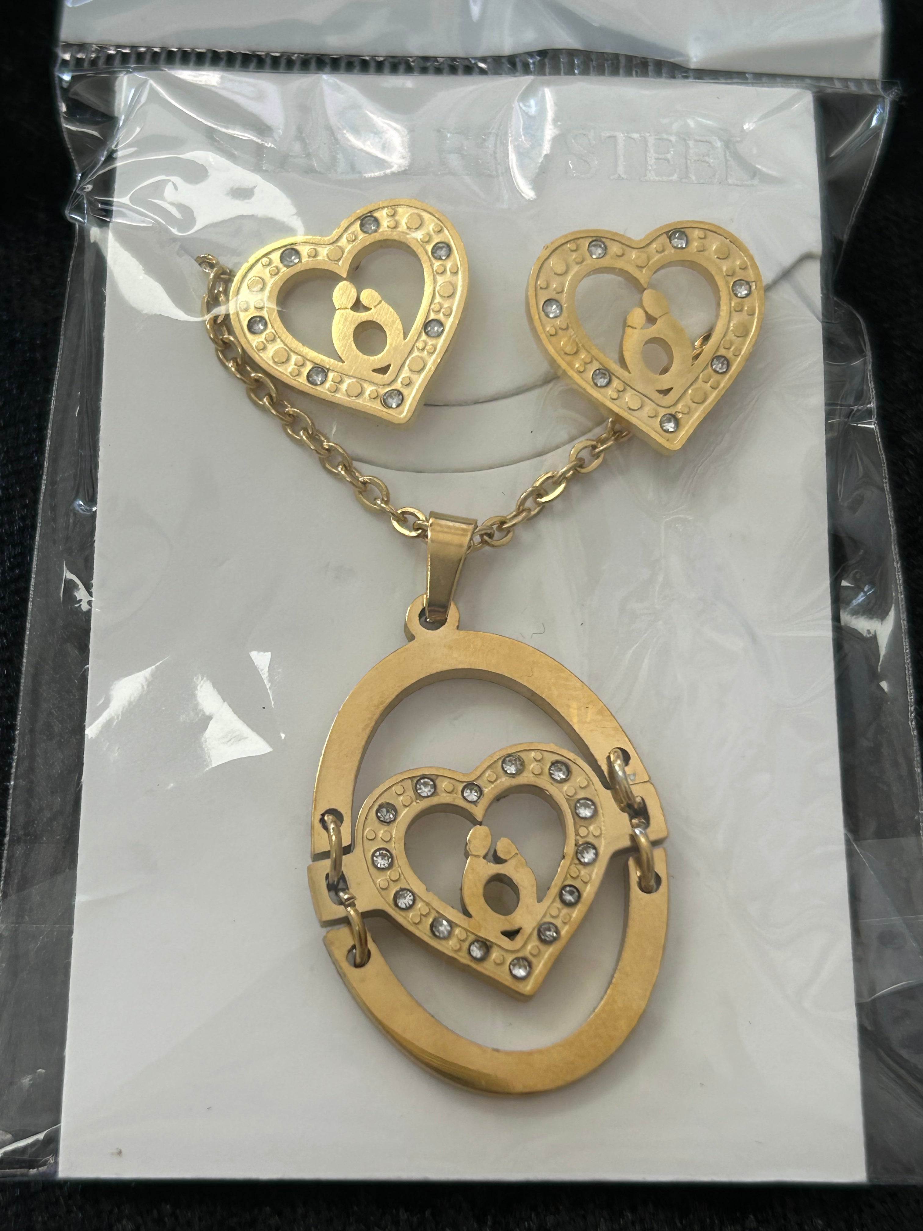 Set - Necklace and Earring - Gold Plated - SNEG-1057