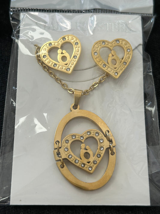 Set - Necklace and Earring - Gold Plated - SNEG-1057