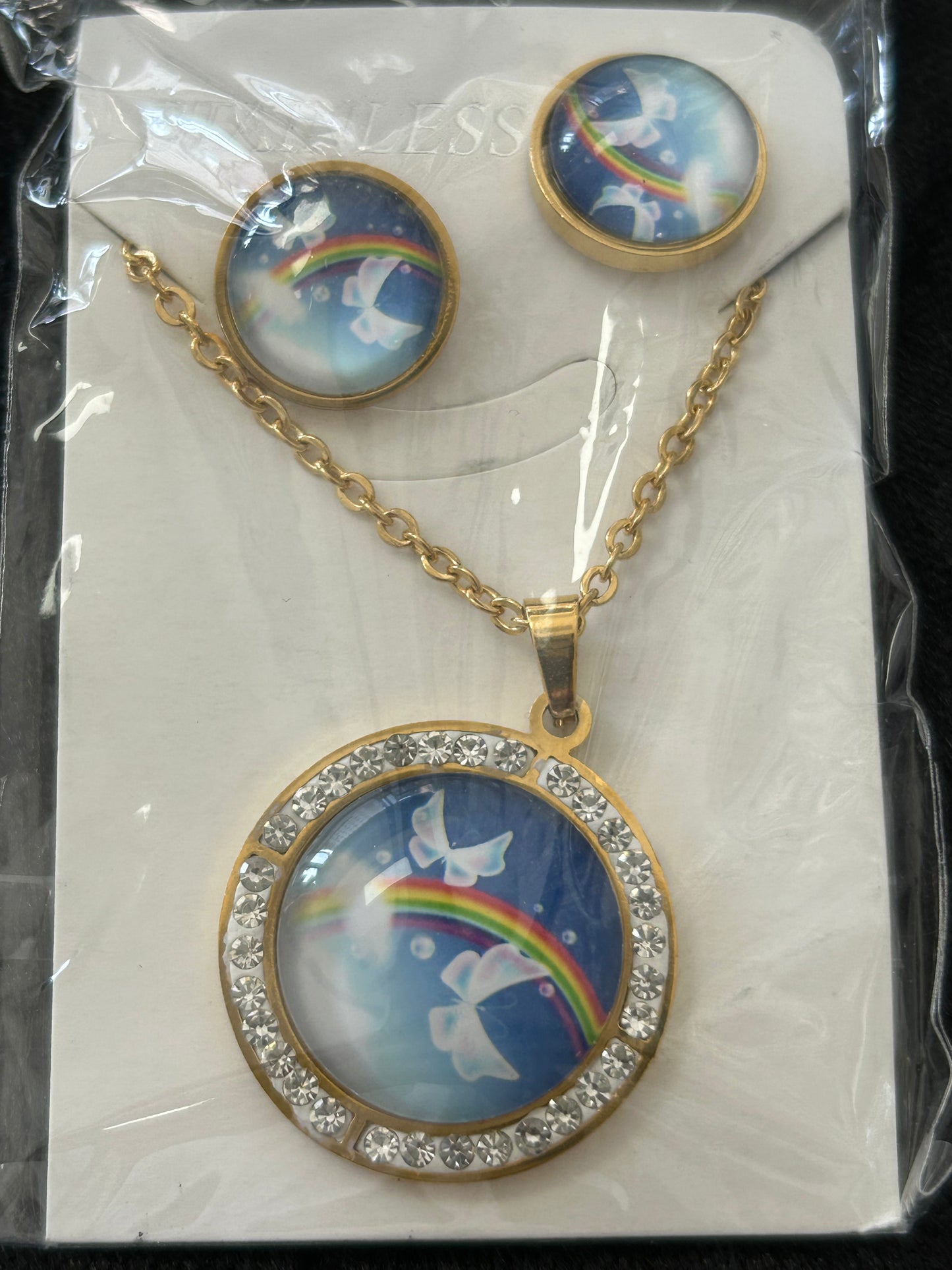 Set - Necklace and Earring - Gold Plated - SNEG-1058