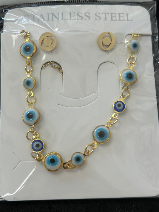 Set - Necklace and Earring - Gold Plated - SNEG-1060