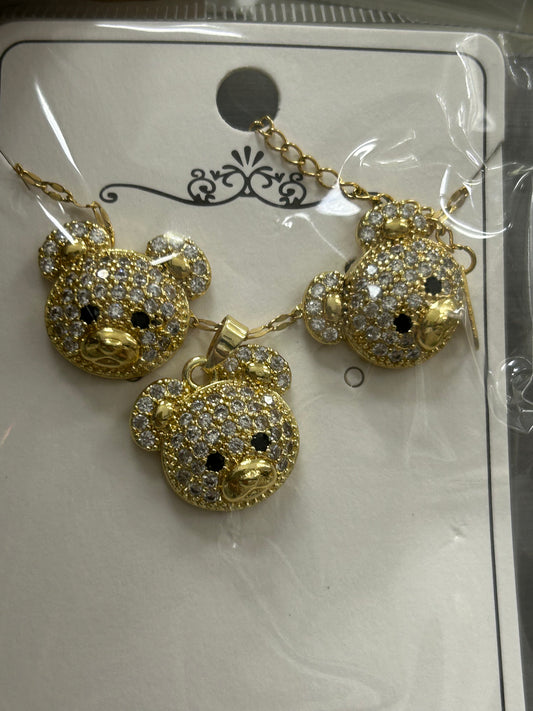 Set - Necklace and Earring - Gold Plated - SNEG-1036