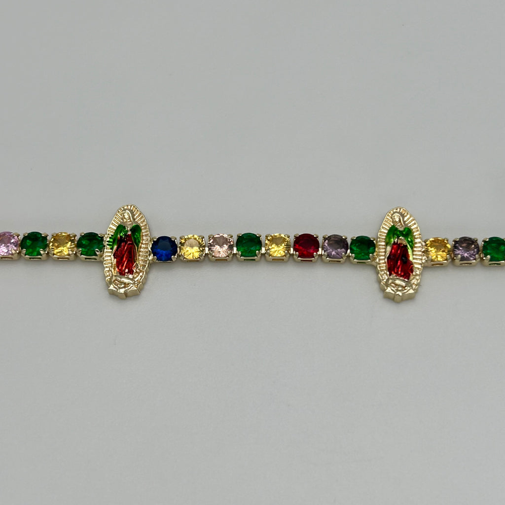 Tennis Bracelet with Guadalupe - Gold Plated - BLG-1109