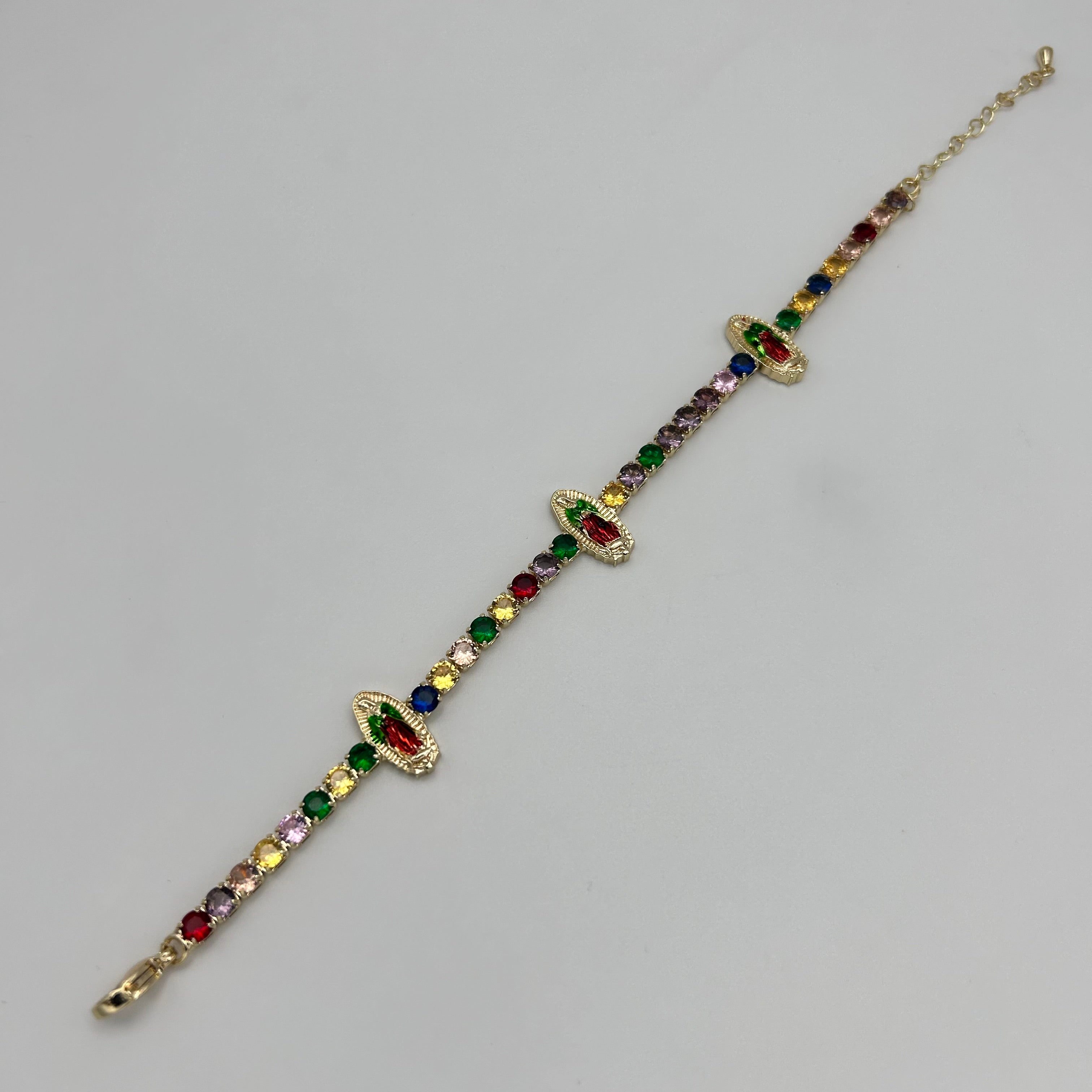 Tennis Bracelet with Guadalupe - Gold Plated - BLG-1109