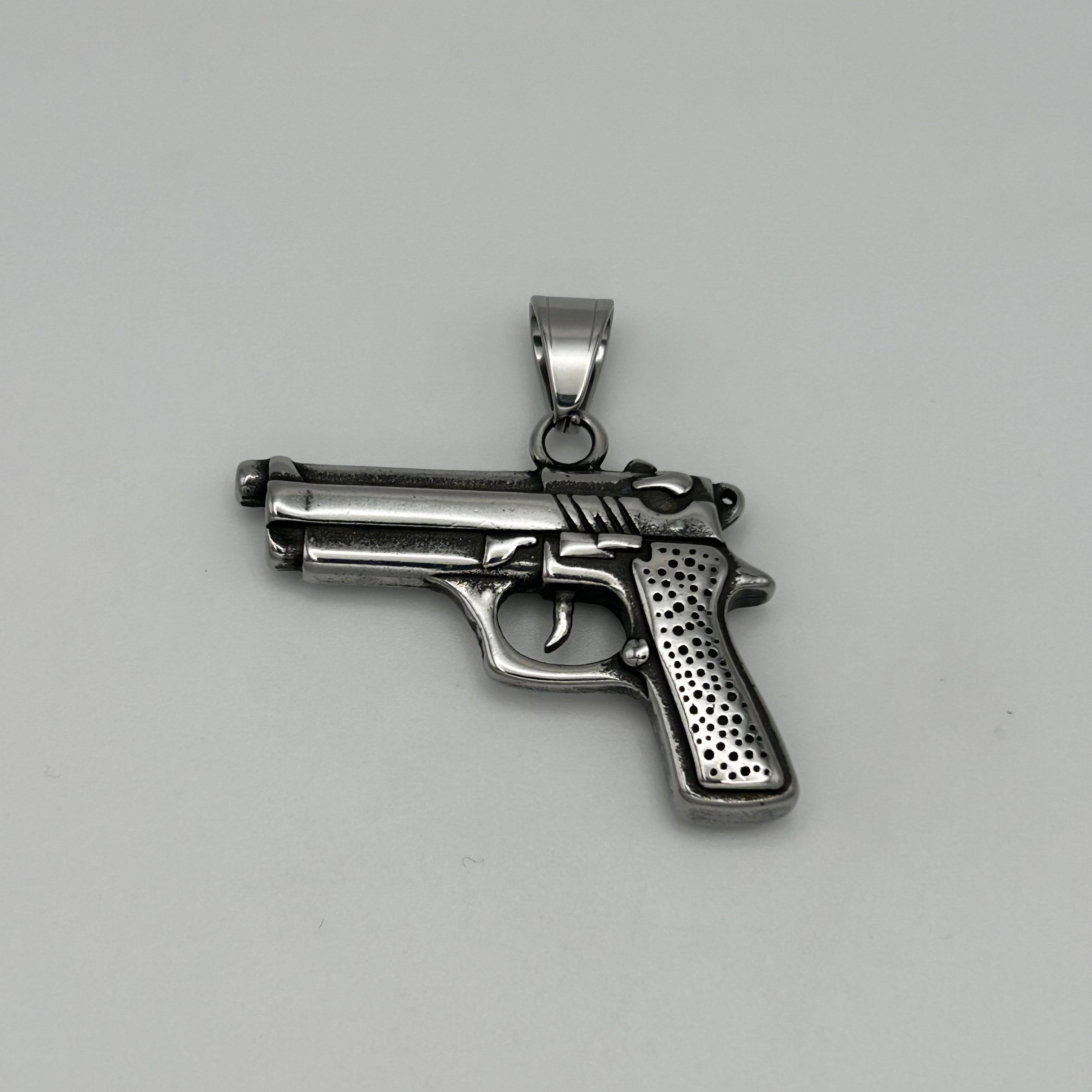 Pistol Pendant - Stainless Steel - PDS-1020