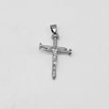 Screw Nail Cross with Jesus Pendant - Stainless Steel - PDS-1222