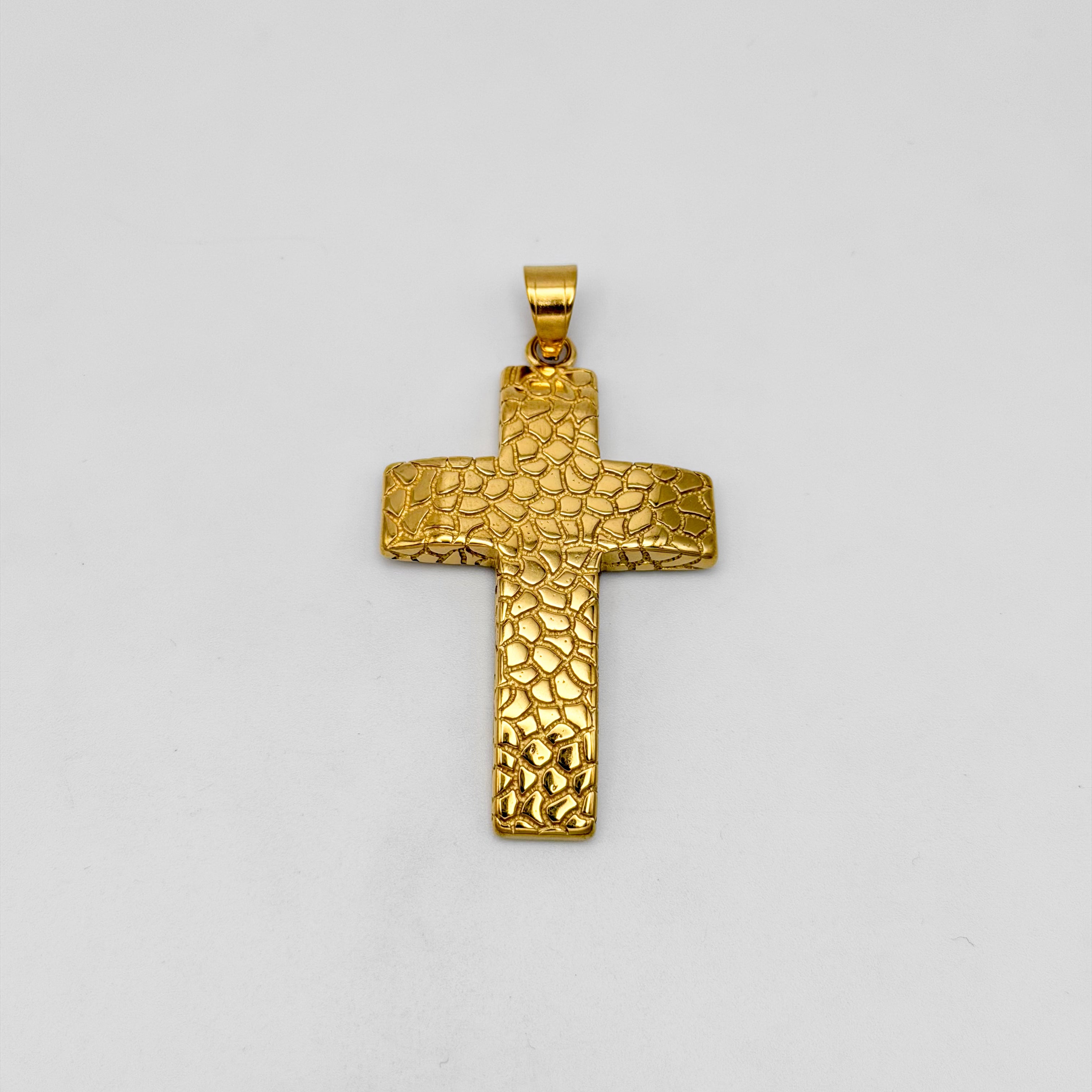 Nugget Cross Pendant - Stainless Steel - PDS-1224