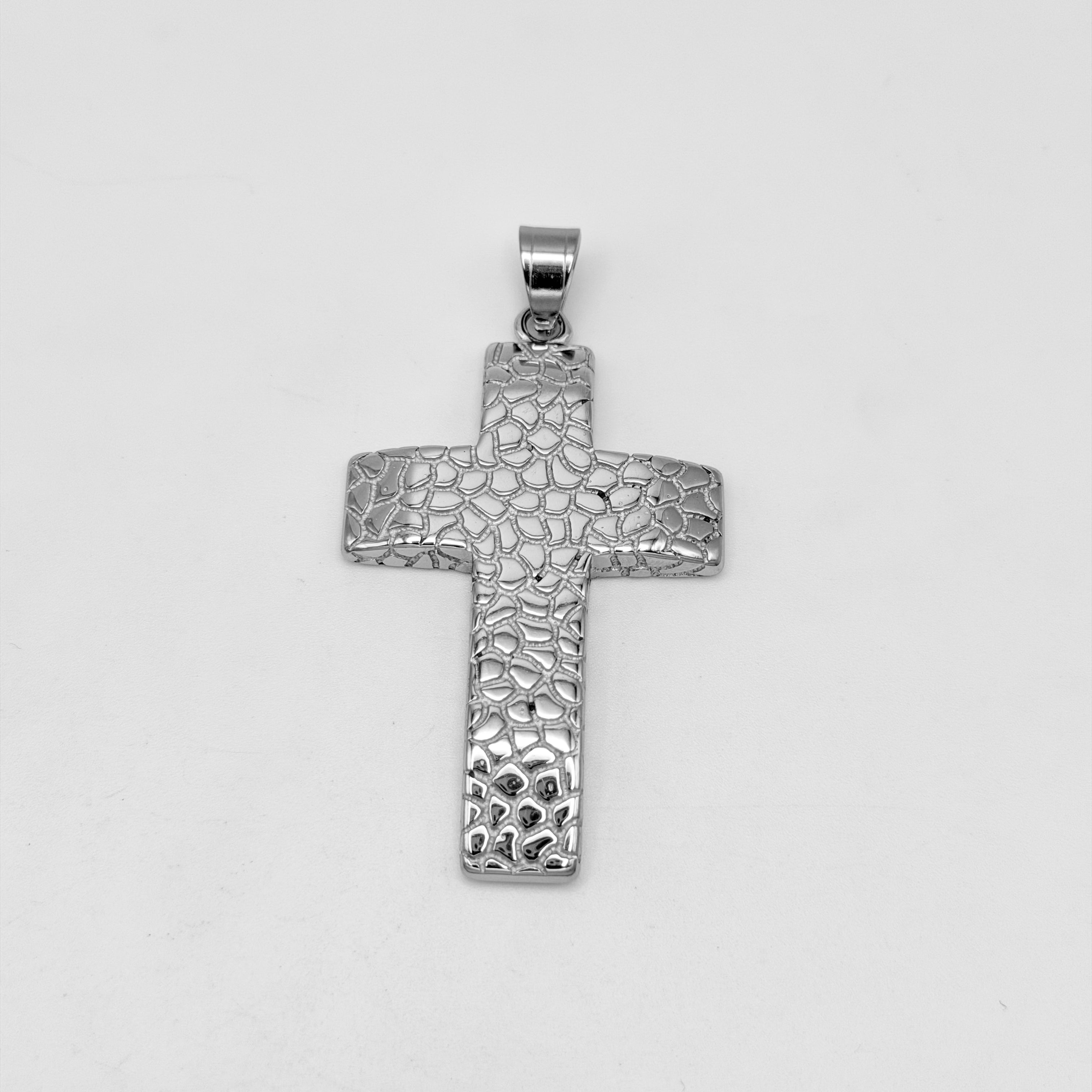 Nugget Cross Pendant - Stainless Steel - PDS-1224