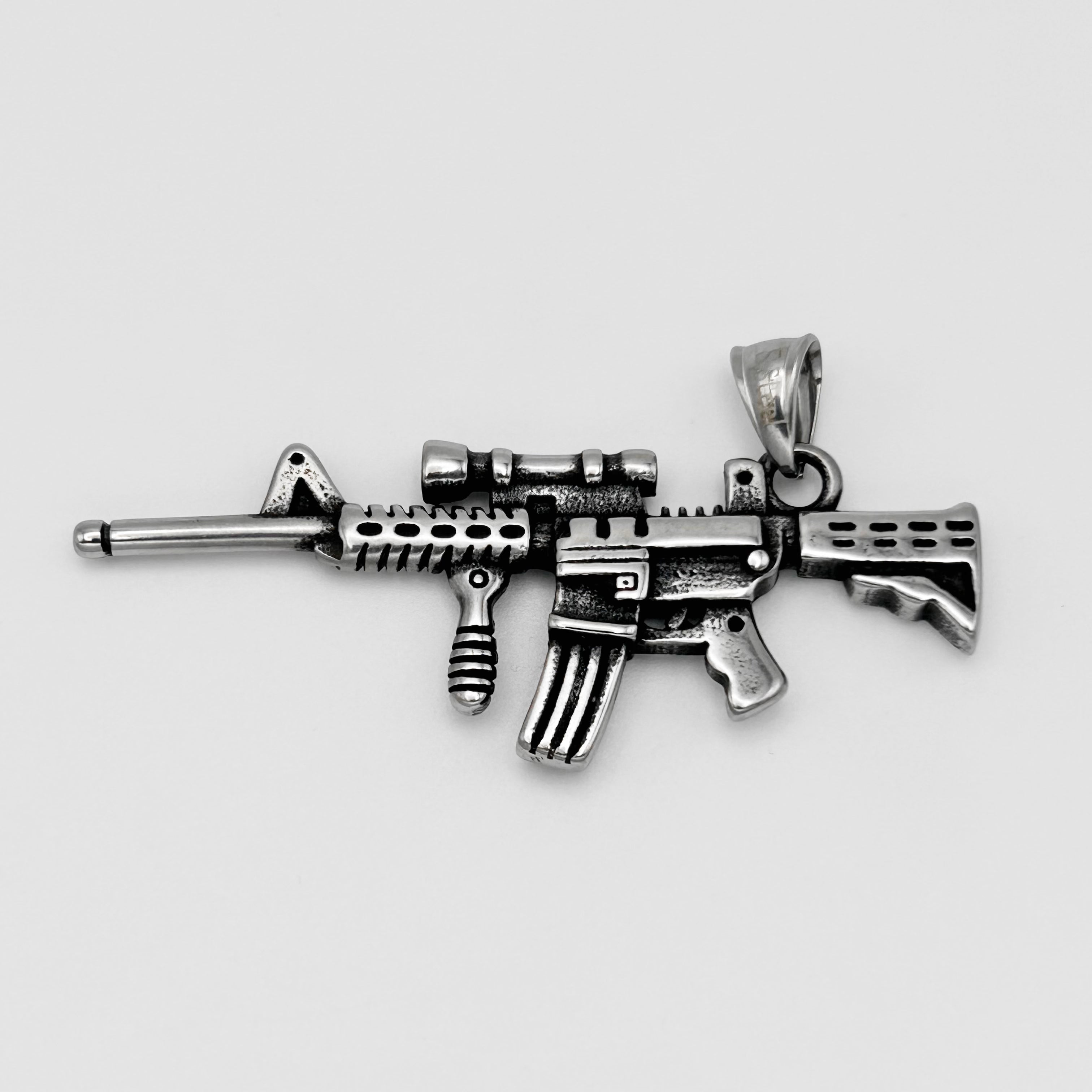 Rifle Pendant - Stainless Steel - PDS-1326