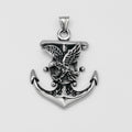 Anchor with Eagle Pendant - Stainless Steel - PDS-1499