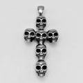 6 Skull Cross Pendant - Stainless Steel - PDS-2050