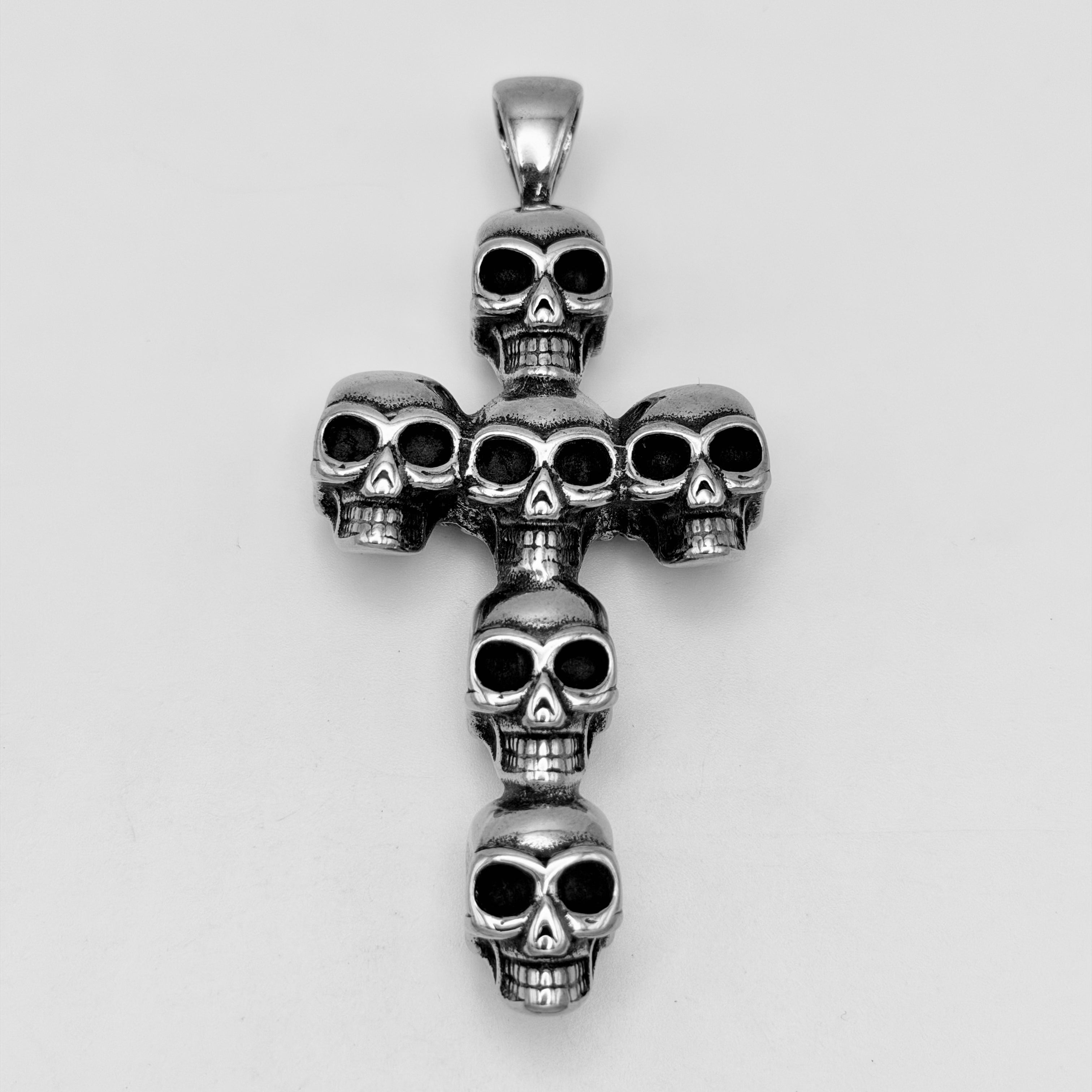 6 Skull Cross Pendant - Stainless Steel - PDS-2050