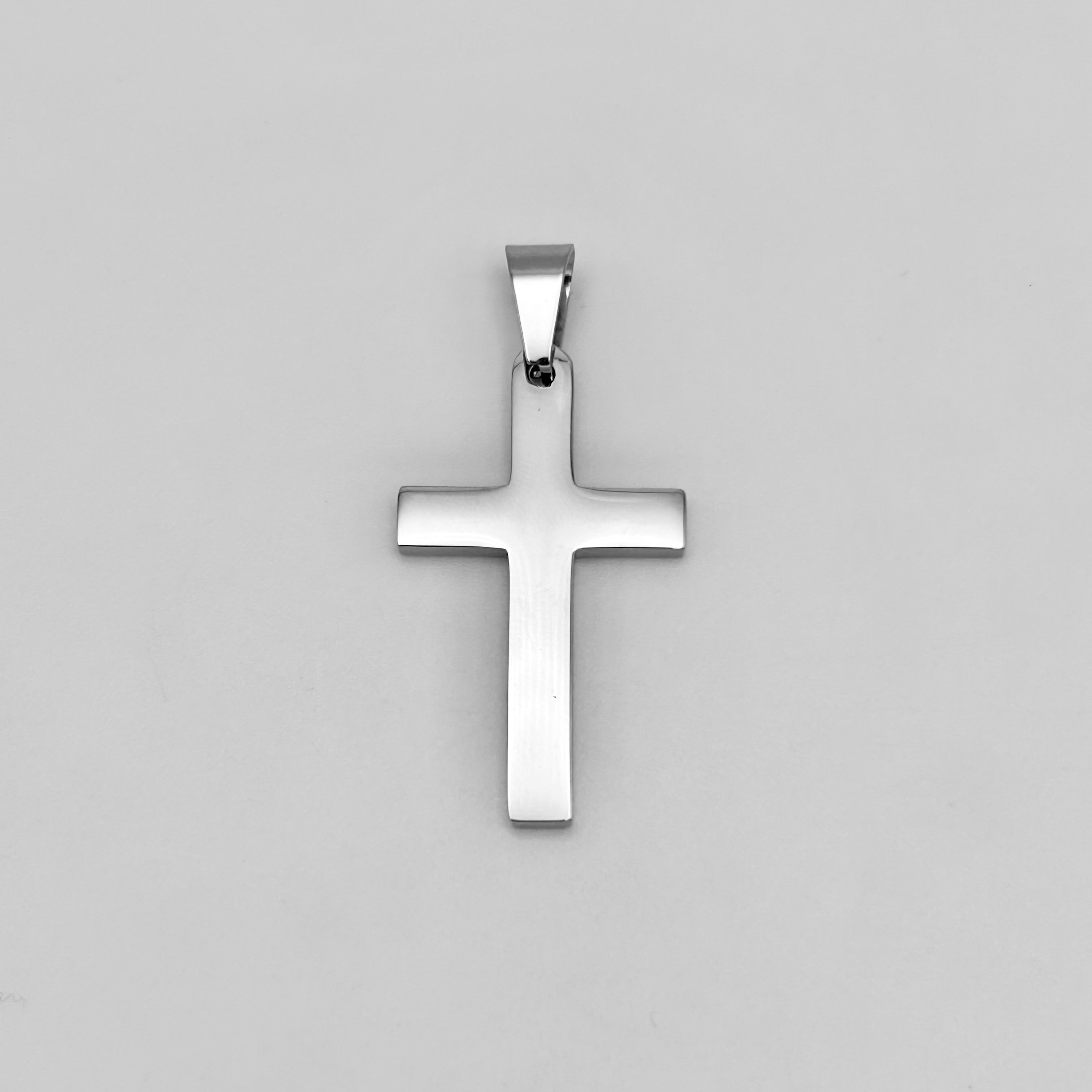 PDS-3440 - Plain Cross Pendant - Stainless Steel