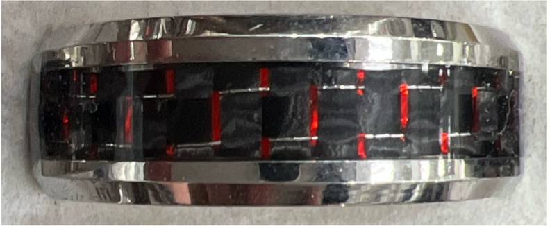 Band Ring with Carbon Fiber Pattern Stainless Steel