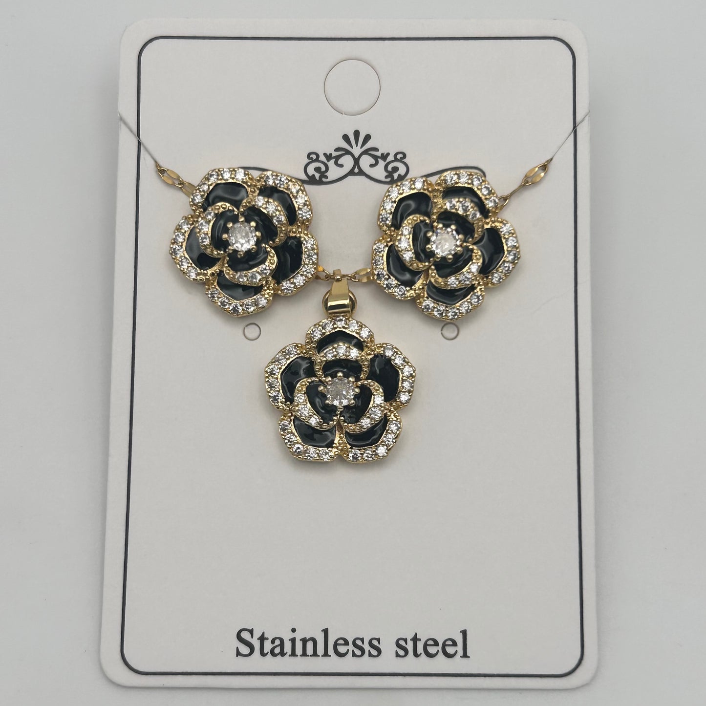 Set - Necklace and Earring - Gold Plated - SNEG-1034