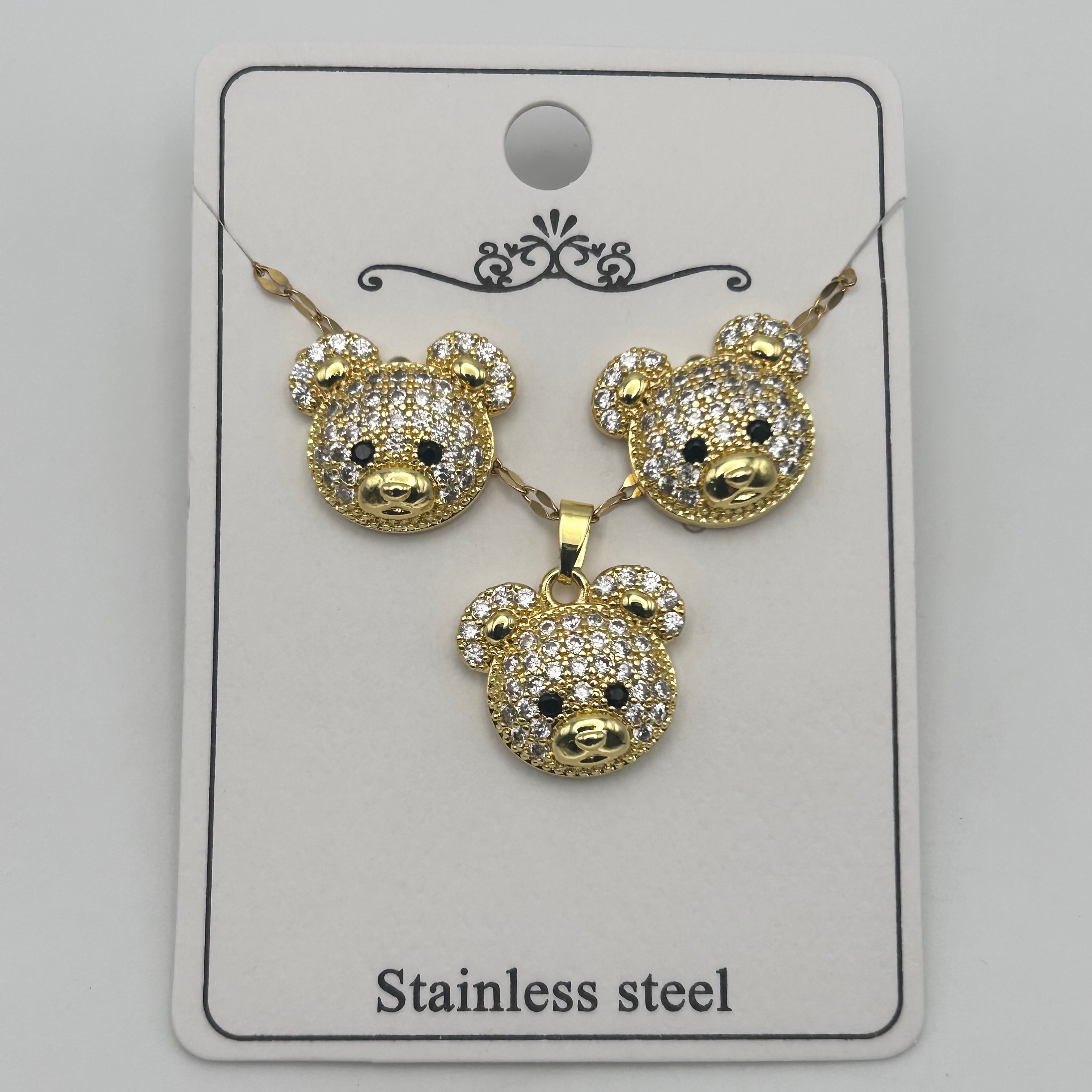 Set - Necklace and Earring - Gold Plated - SNEG-1036
