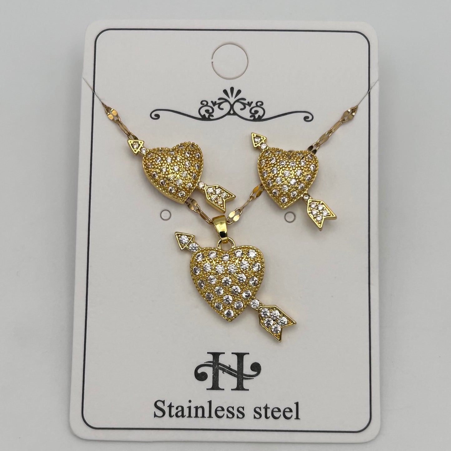 Set - Necklace and Earring - Gold Plated - SNEG-1049