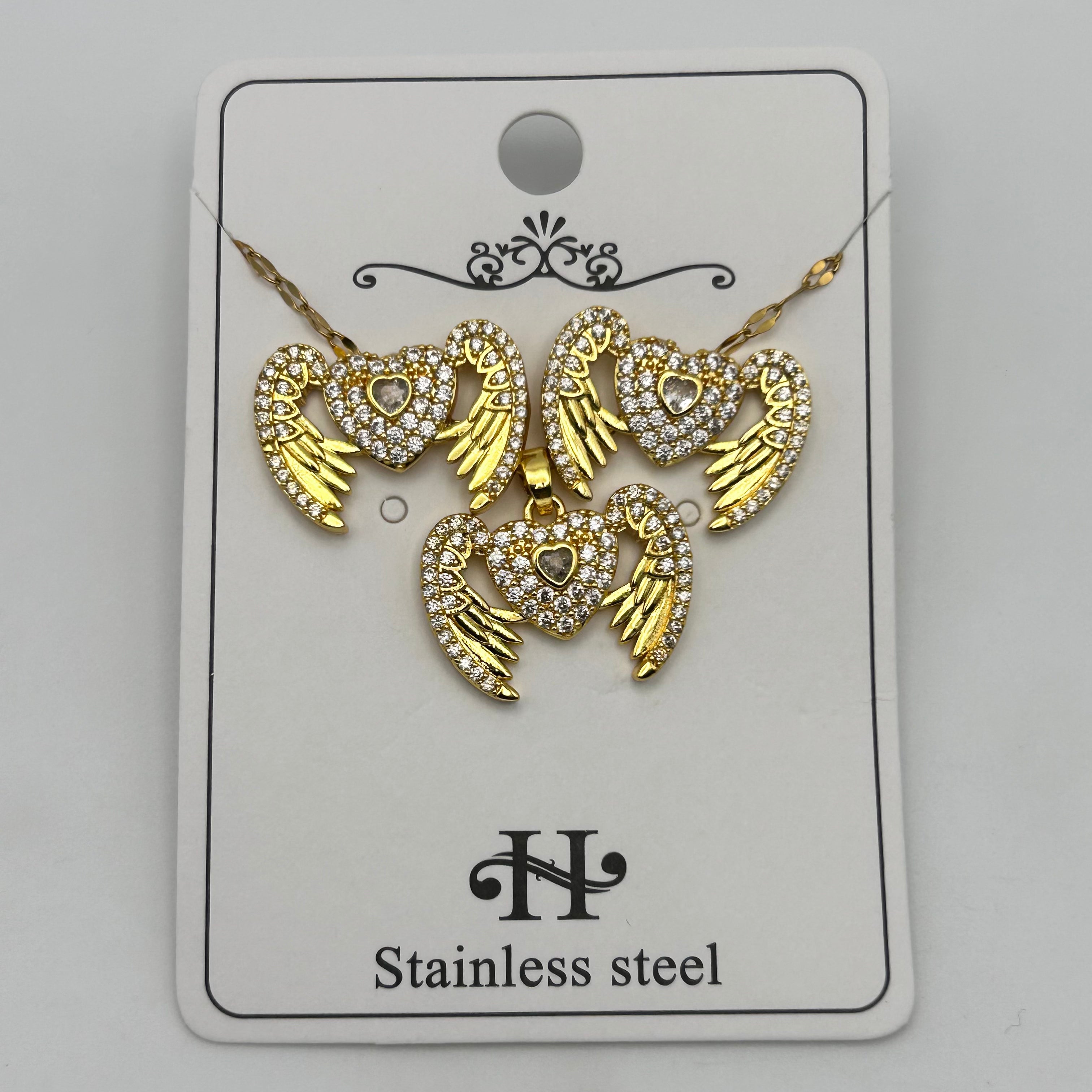 Set - Necklace and Earring - Gold Plated - SNEG-1090