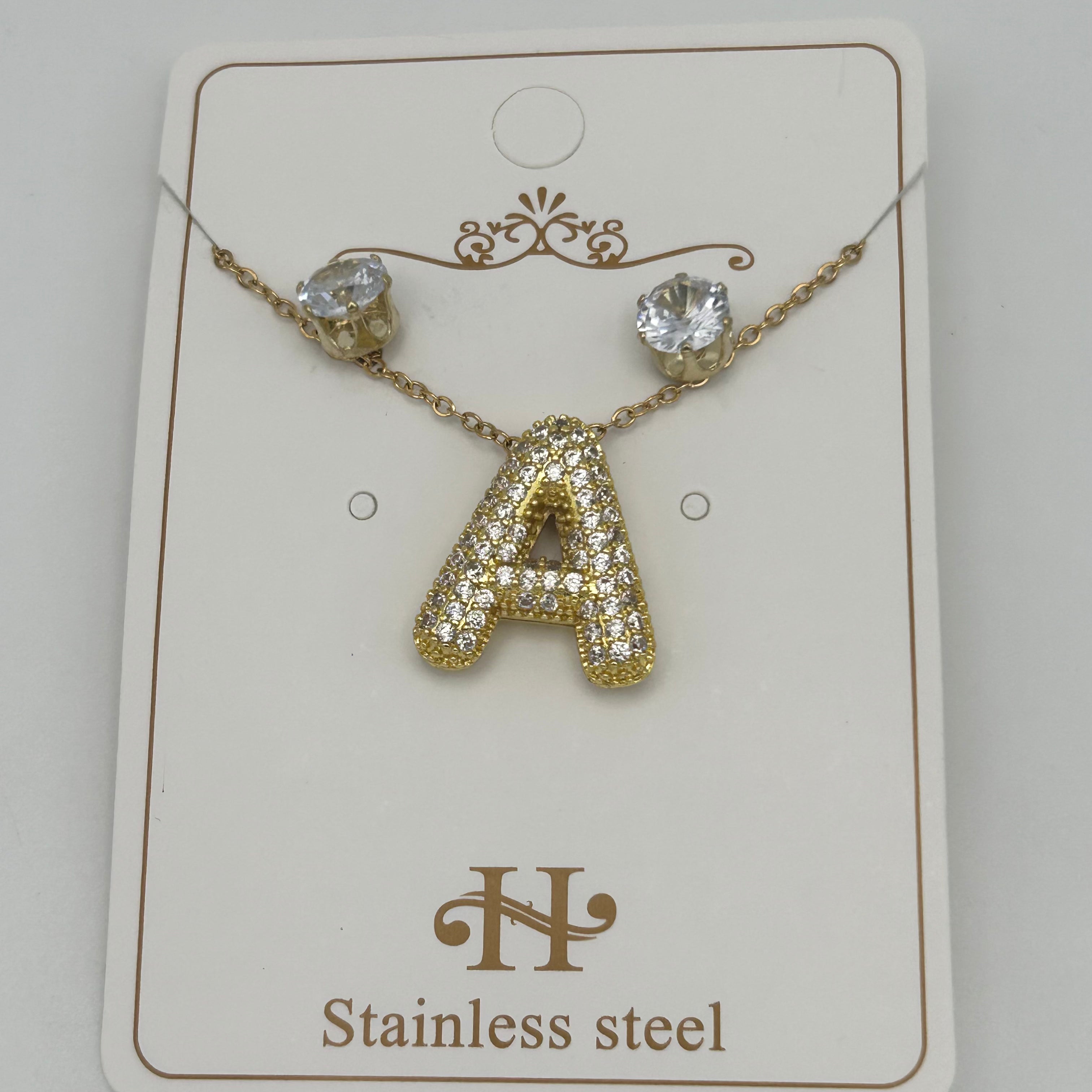 Set - Necklace and Earring - Gold Plated - SNEG-1092