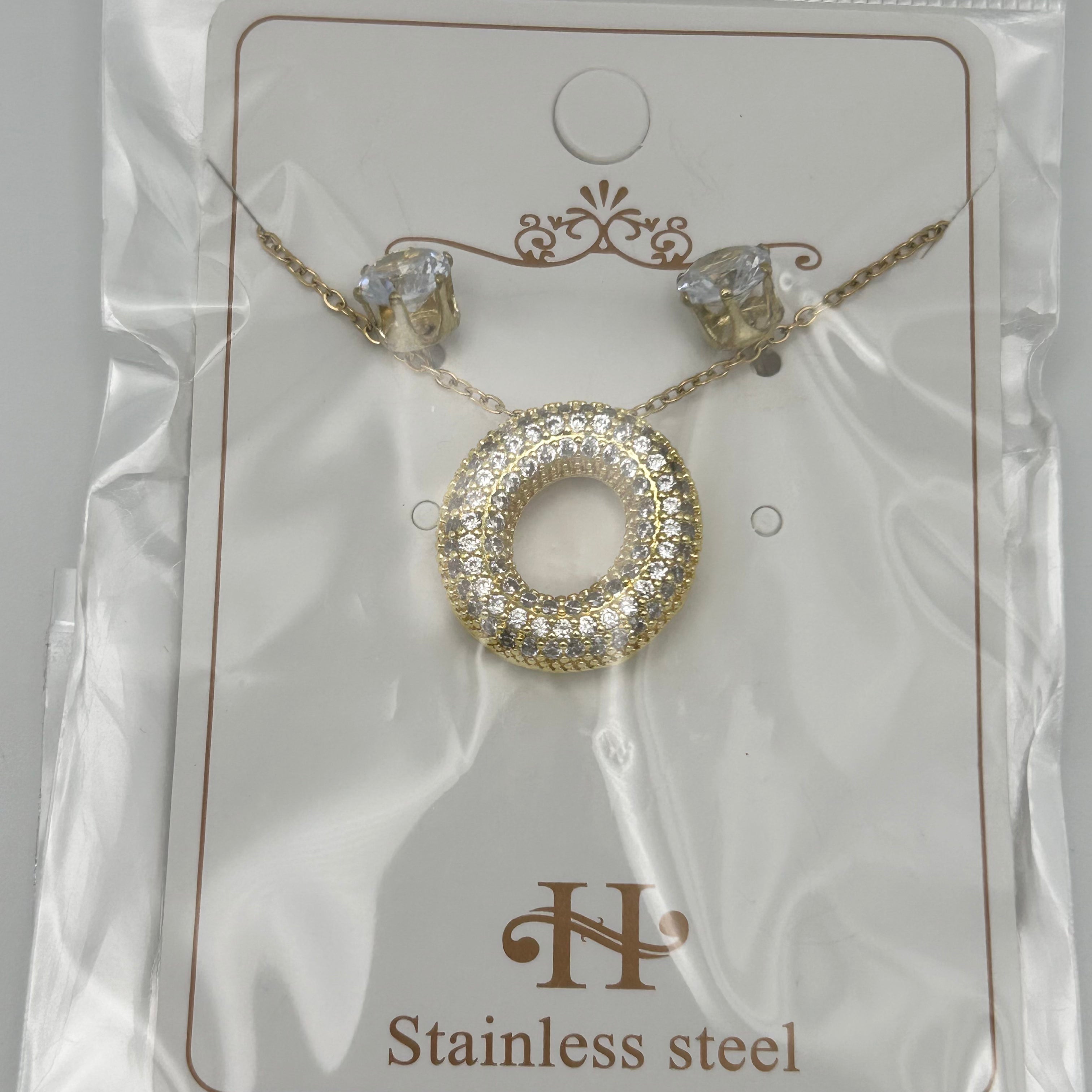 Set - Necklace and Earring - Gold Plated - SNEG-1092