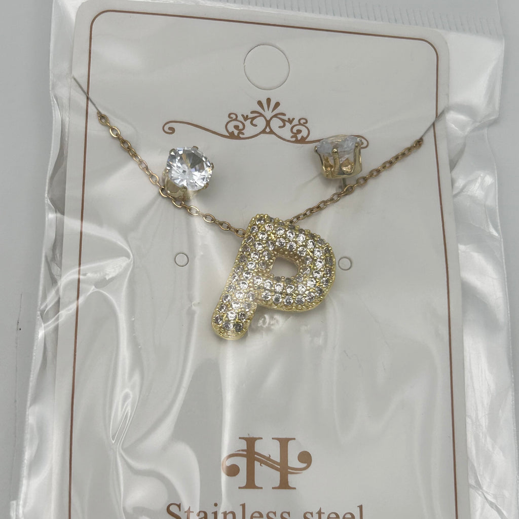 Set - Necklace and Earring - Gold Plated - SNEG-1092