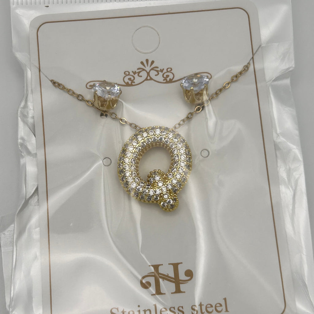Set - Necklace and Earring - Gold Plated - SNEG-1092