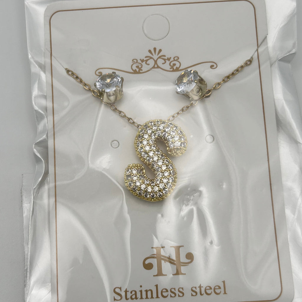 Set - Necklace and Earring - Gold Plated - SNEG-1092