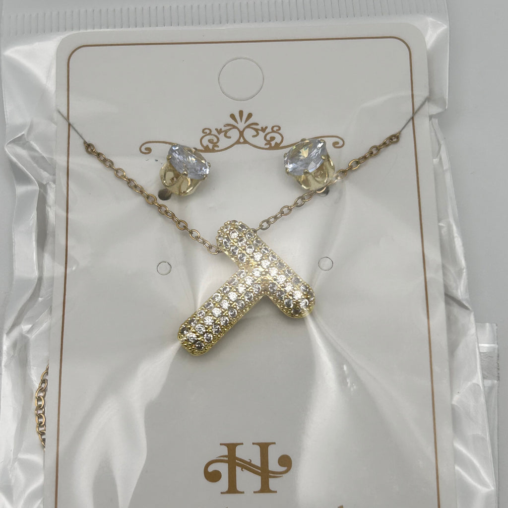 Set - Necklace and Earring - Gold Plated - SNEG-1092