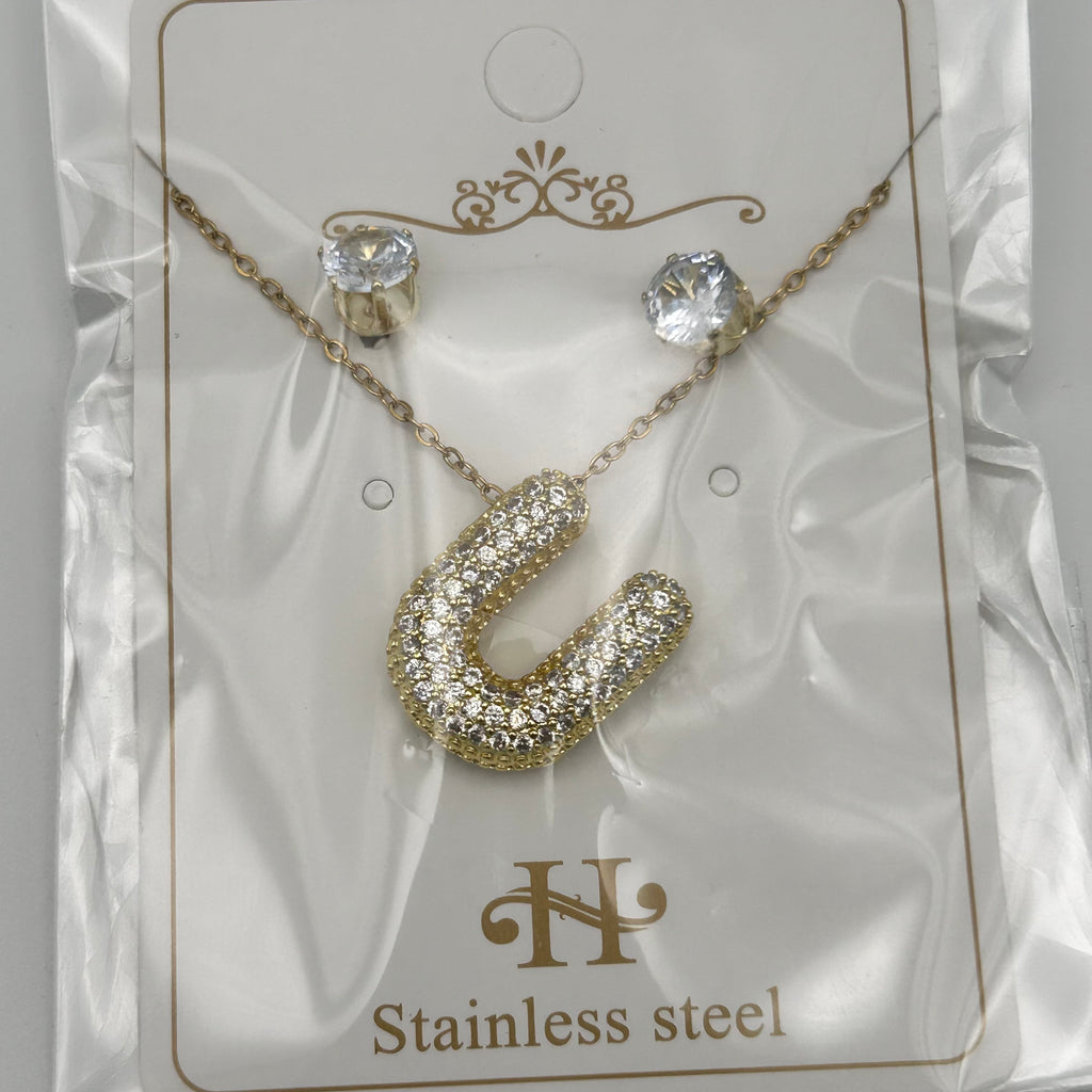 Set - Necklace and Earring - Gold Plated - SNEG-1092