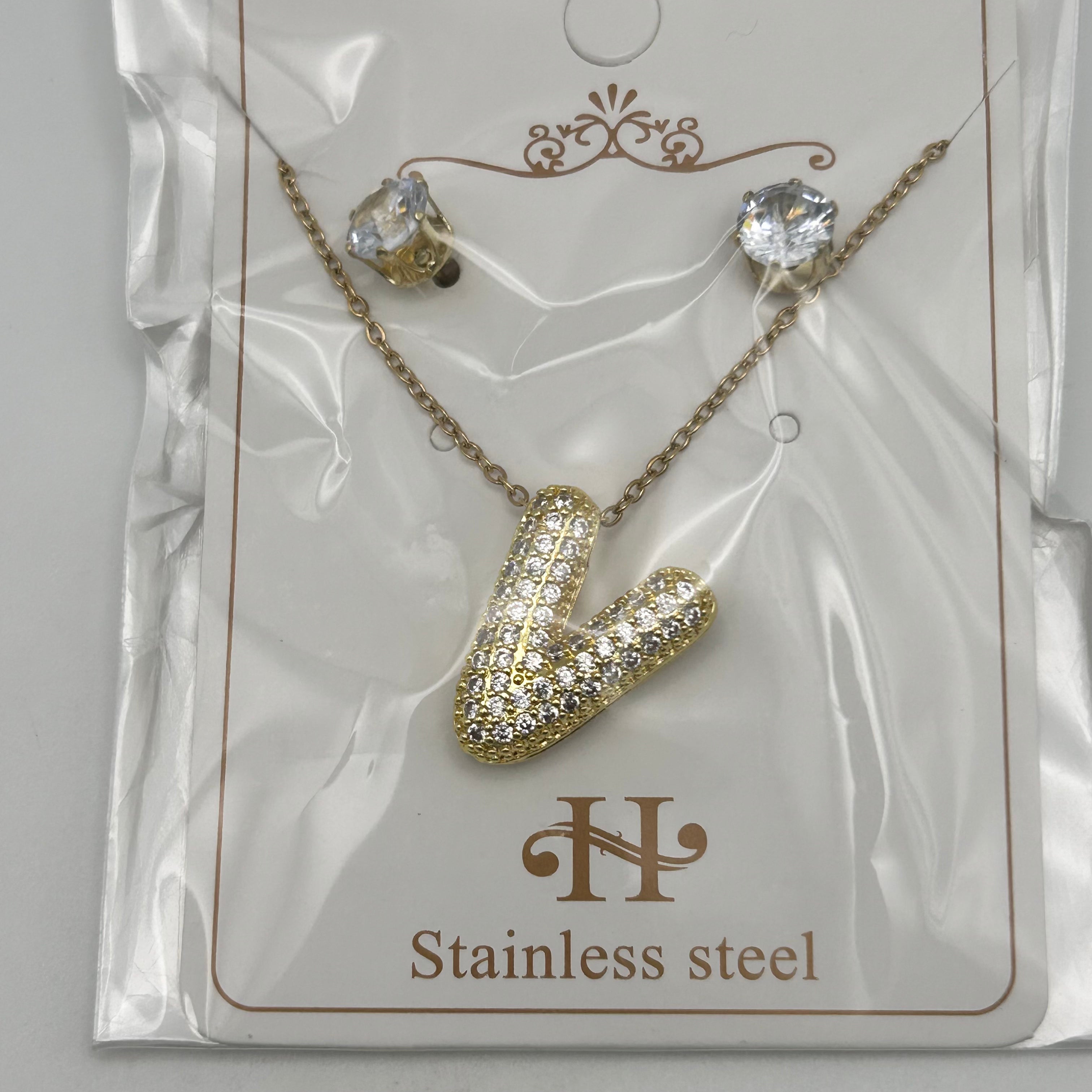 Set - Necklace and Earring - Gold Plated - SNEG-1092