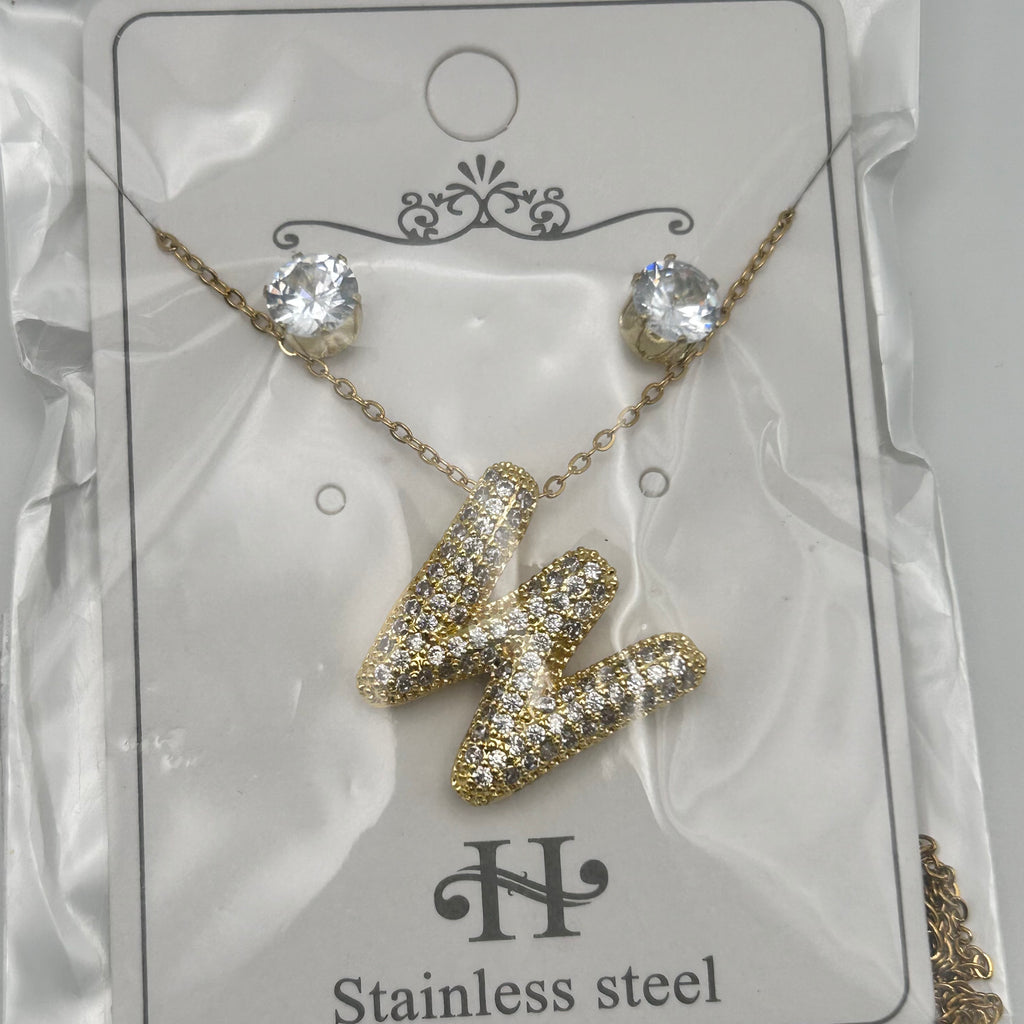 Set - Necklace and Earring - Gold Plated - SNEG-1092