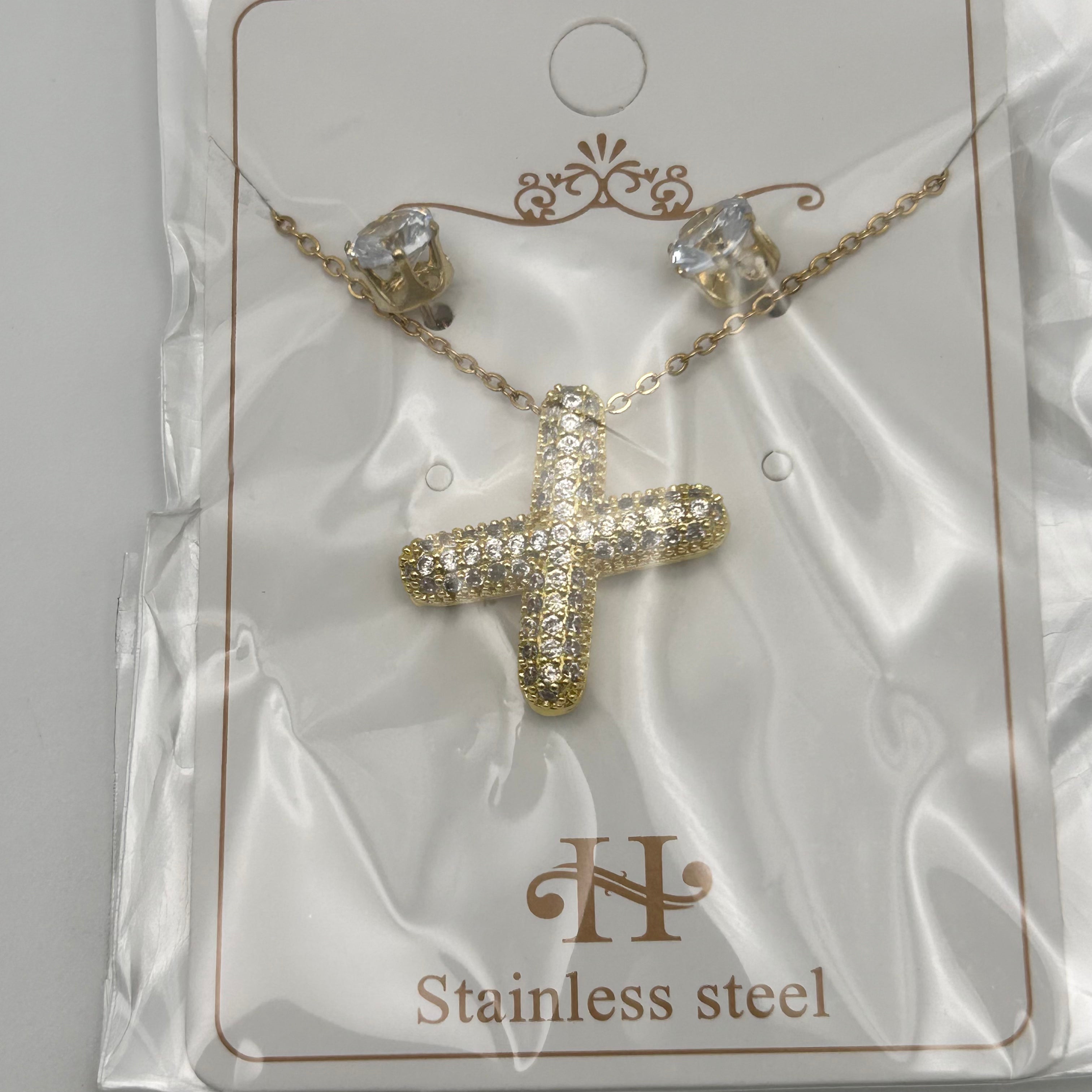 Set - Necklace and Earring - Gold Plated - SNEG-1092