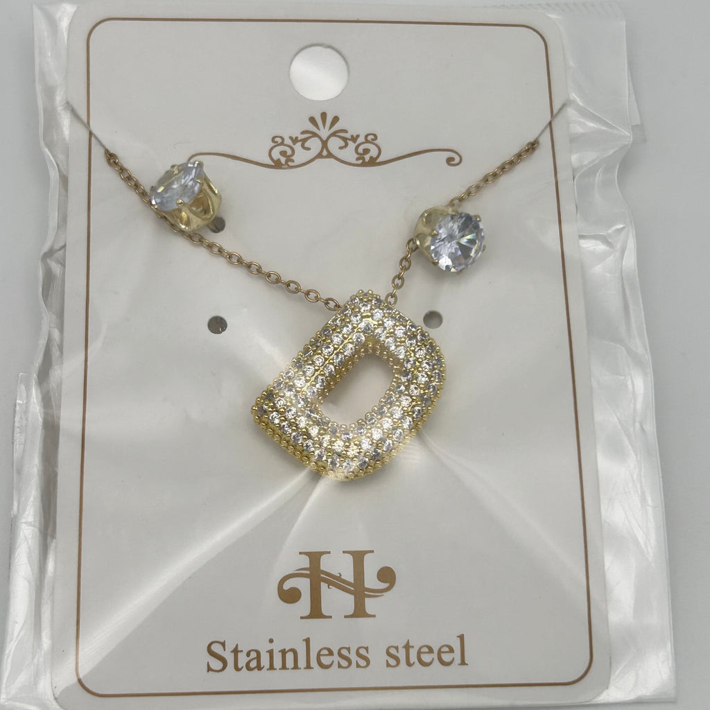 Set - Necklace and Earring - Gold Plated - SNEG-1092