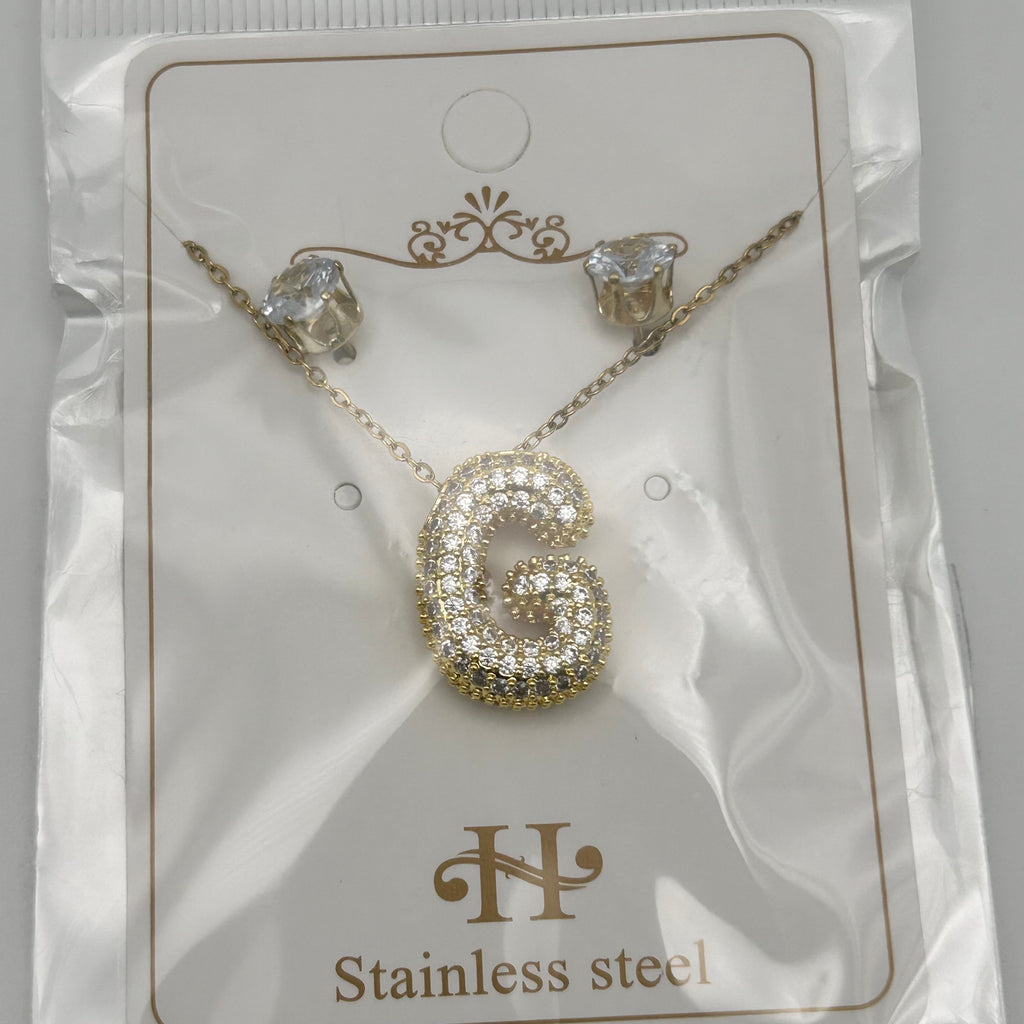 Set - Necklace and Earring - Gold Plated - SNEG-1092