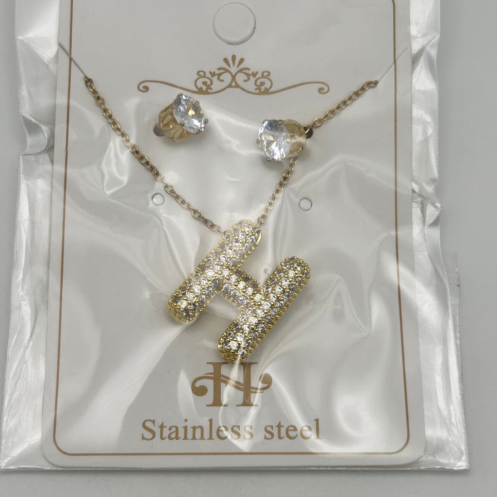 Set - Necklace and Earring - Gold Plated - SNEG-1092