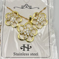 Set - Necklace and Earring - Gold Plated - SNEG-1101