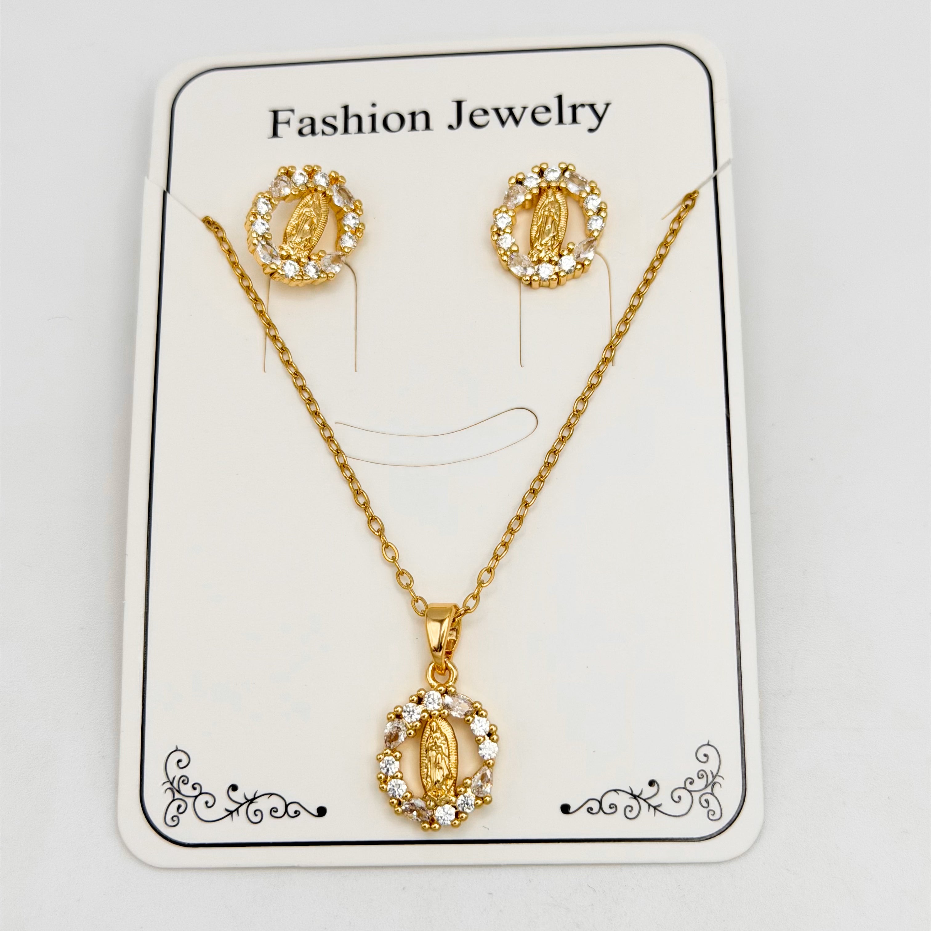 Set - Necklace and Earring - Gold Plated - SNEG-1103